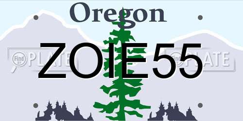 ZOIE55 Oregon License Plate