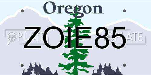 ZOIE85 Oregon License Plate
