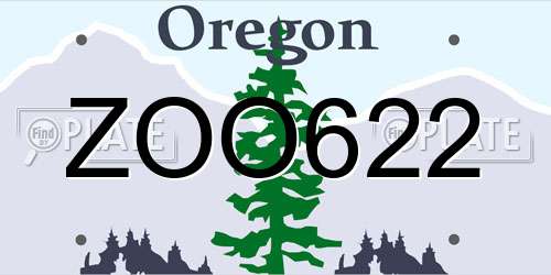 ZOO622 Oregon License Plate