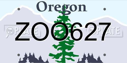 ZOO627 Oregon License Plate