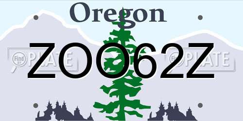 ZOO62Z Oregon License Plate
