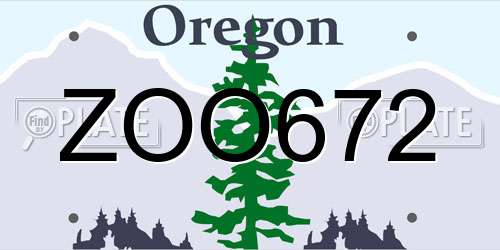ZOO672 Oregon License Plate