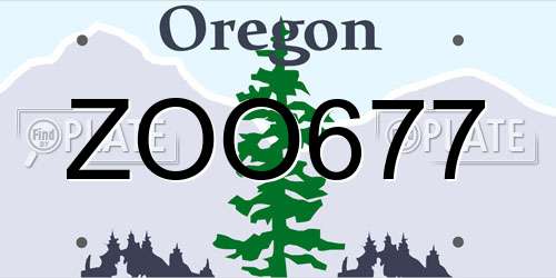 ZOO677 Oregon License Plate