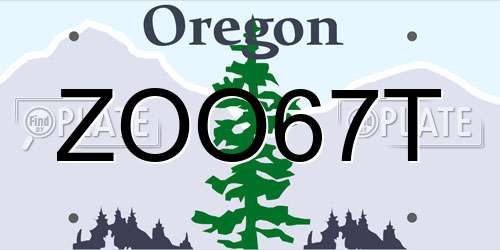 ZOO67T Oregon License Plate
