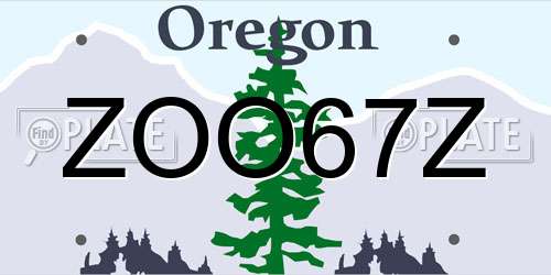 ZOO67Z Oregon License Plate