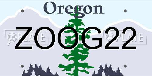 ZOOG22 Oregon License Plate