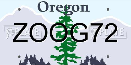 ZOOG72 Oregon License Plate