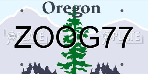 ZOOG77 Oregon License Plate