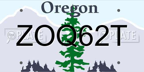 ZOQ62T Oregon License Plate