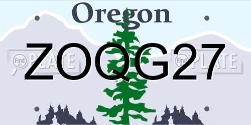 ZOQG27 Oregon License Plate