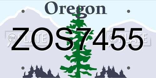 ZOS7455 Oregon License Plate