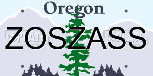 ZOSZASS Oregon License Plate