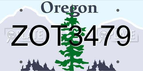 ZOT3479 Oregon License Plate