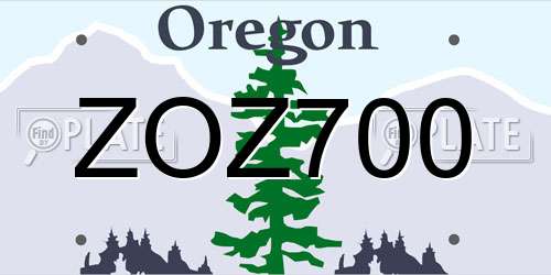 ZOZ700 Oregon License Plate