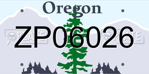 ZP06026 Oregon License Plate