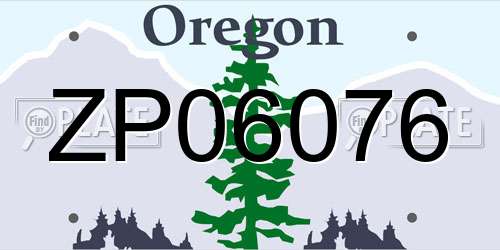 ZP06076 Oregon License Plate