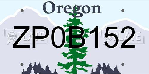 ZP0B152 Oregon License Plate