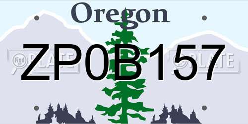 ZP0B157 Oregon License Plate