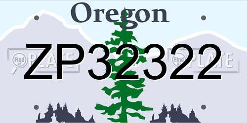 ZP32322 Oregon License Plate