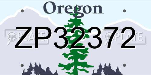 ZP32372 Oregon License Plate