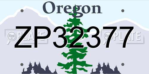 ZP32377 Oregon License Plate