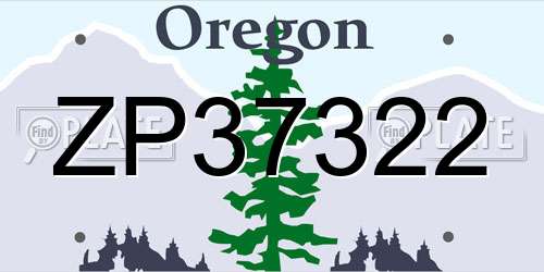 ZP37322 Oregon License Plate