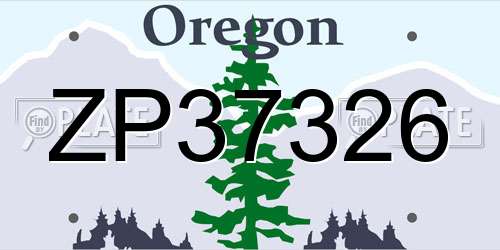 ZP37326 Oregon License Plate