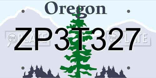 ZP3T327 Oregon License Plate