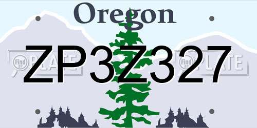 ZP3Z327 Oregon License Plate