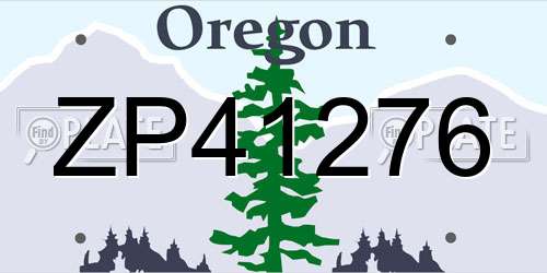 ZP41276 Oregon License Plate