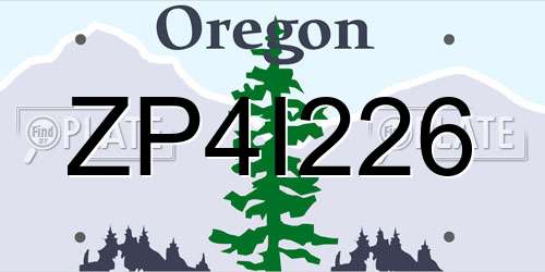 ZP4I226 Oregon License Plate