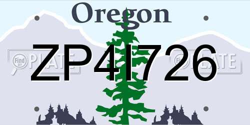 ZP4I726 Oregon License Plate