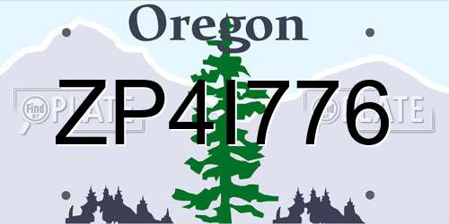 ZP4I776 Oregon License Plate