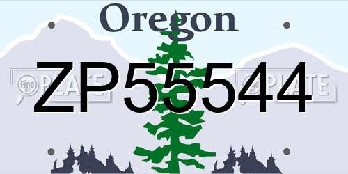 ZP55544 Oregon License Plate