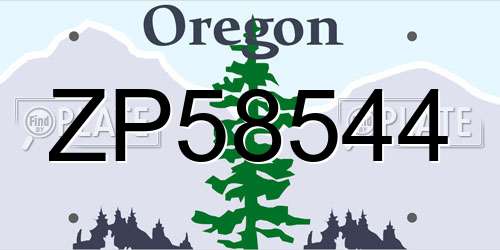 ZP58544 Oregon License Plate