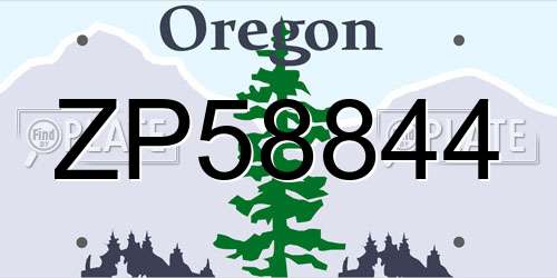 ZP58844 Oregon License Plate