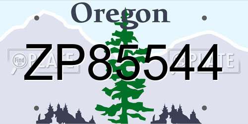 ZP85544 Oregon License Plate