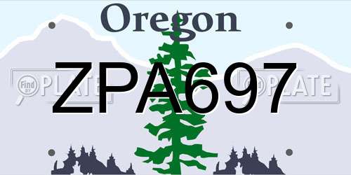 ZPA697 Oregon License Plate
