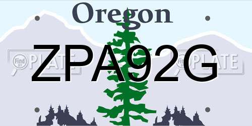 ZPA92G Oregon License Plate