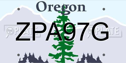 ZPA97G Oregon License Plate