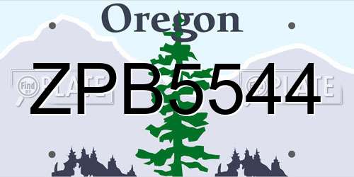 ZPB5544 Oregon License Plate