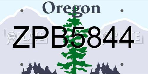 ZPB5844 Oregon License Plate
