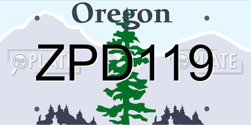 ZPD119 Oregon License Plate