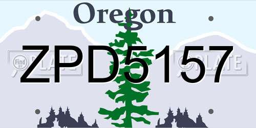 ZPD5157 Oregon License Plate