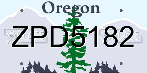 ZPD5182 Oregon License Plate