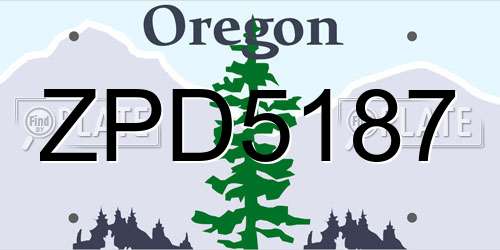 ZPD5187 Oregon License Plate