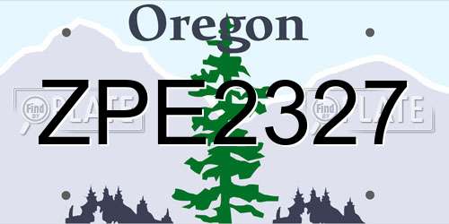 ZPE2327 Oregon License Plate