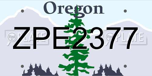 ZPE2377 Oregon License Plate