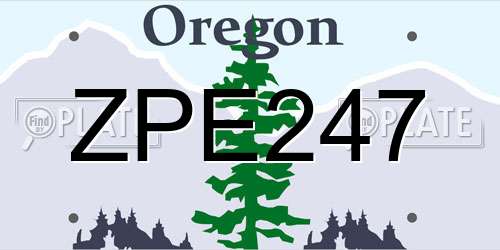 ZPE247 Oregon License Plate
