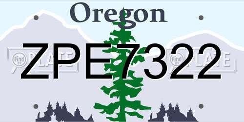 ZPE7322 Oregon License Plate